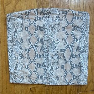 American Eagle Beige and Gray Snake Print Top